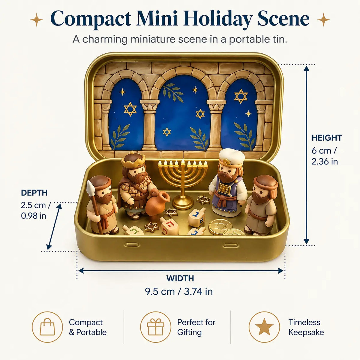 Pocket-Sized Mini Christmas Nativity Set in Travel Tin Box
