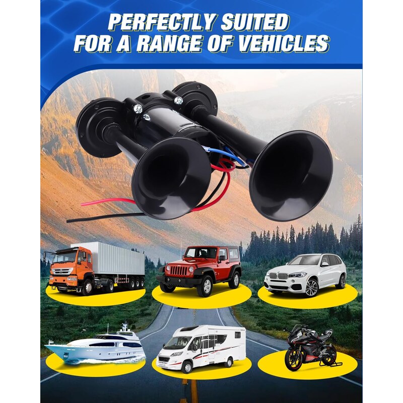 Blast Through Traffic with 150dB Dual Air Horn Power