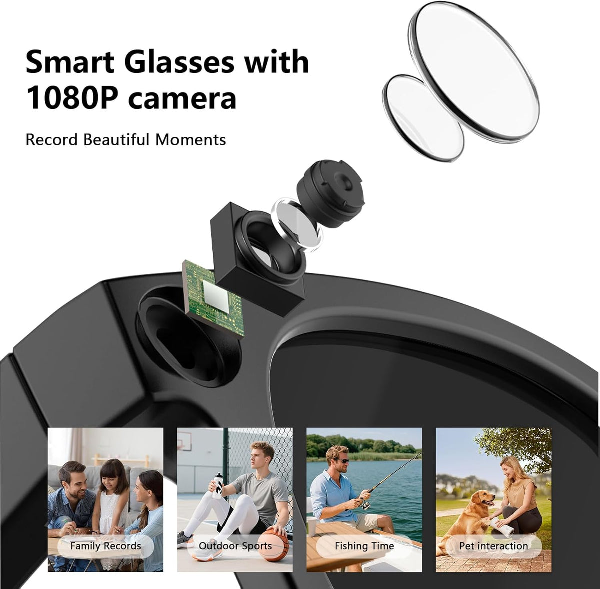 AI Smart Glasses: 8MP 4K Video Recording & Real-Time Translation (160+ Languages)