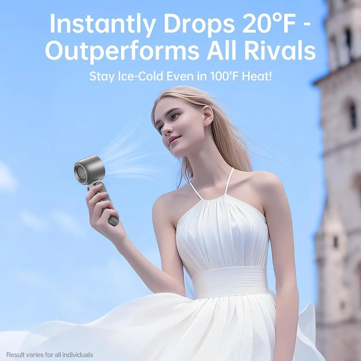 High-Speed Portable Fan – 199-Speed Turbo Ice Cooling For Instant Summer Relief