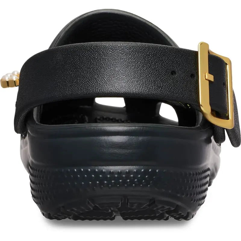 Chic Metallic Buckle Clogs: Lightweight Comfort & Style