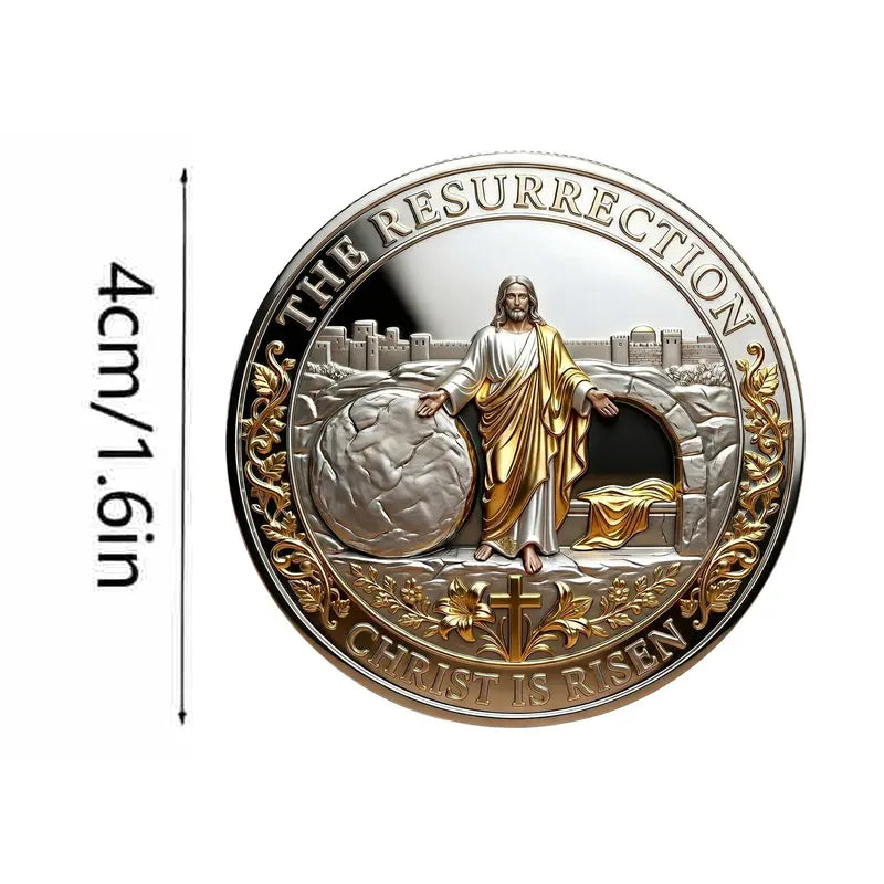 3D High Relief Crucifixion & Resurrection Commemorative Faith Coin