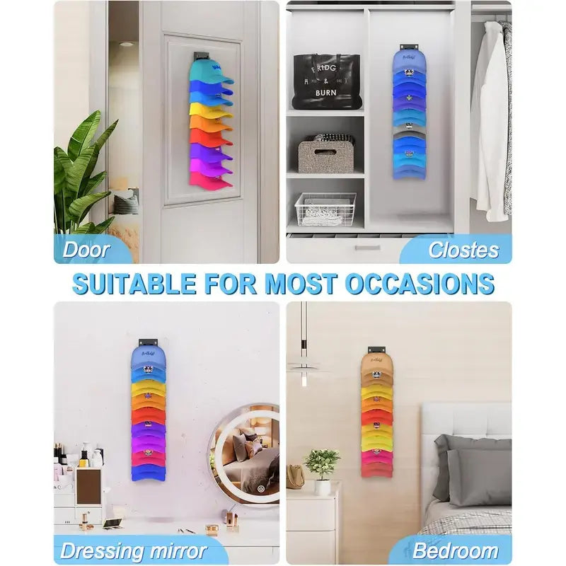 Keep Your Caps Shaped & Organized: Multi-Tier Curved Wall Hat Rack | Buy 1 Get 1 Free