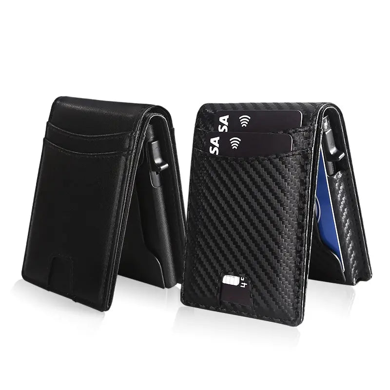 Minimalist Carbon Fiber RFID Pop-Up Wallet