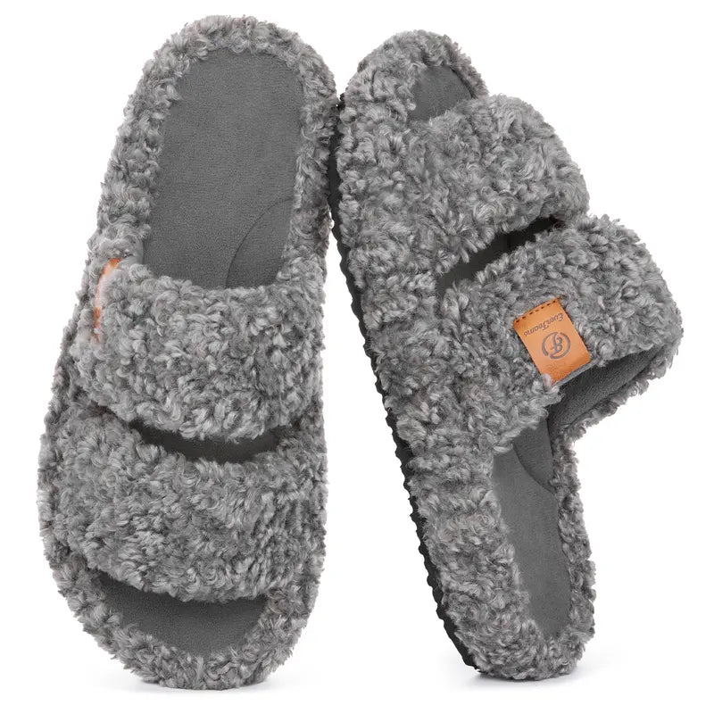 Slippers - Soft Memory Foam Cushioning For All-Day Cozy Home Comfort & Light Outdoor Wear