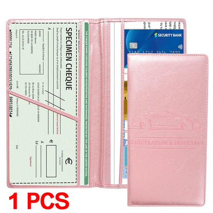 Car Document Holder - Magnetic Closure Organizer For Easy Access To Registration & Insurance Cards