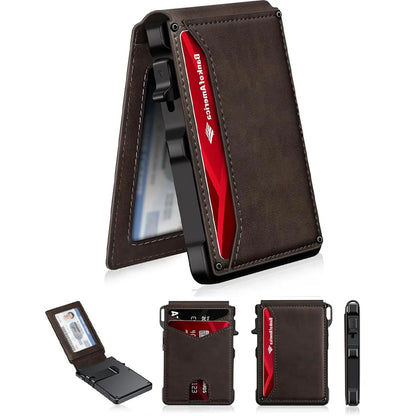 Ditch the Bulk: Minimalist Pop-Up Wallet with Built-In Money Clip & Full RFID Protection
