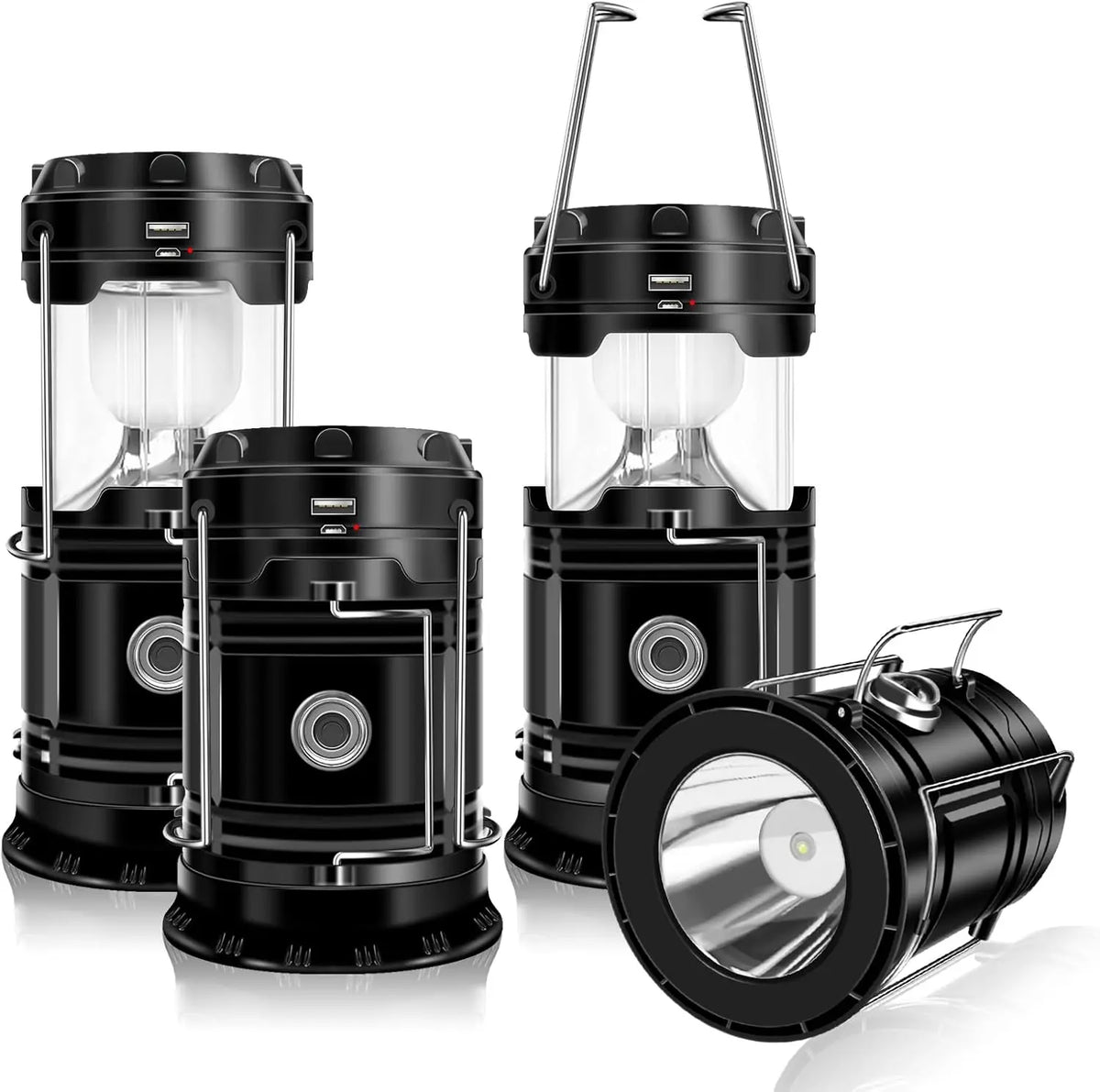 Solar Rechargeable Collapsible Camping Lantern & Emergency Power Bank