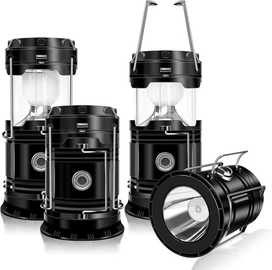 Solar Rechargeable Collapsible Camping Lantern & Emergency Power Bank