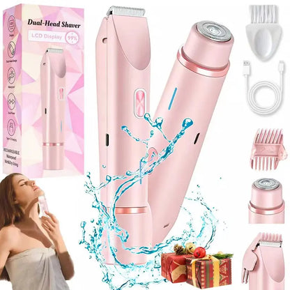 Women’s 2-in-1 Electric Shaver & Trimmer – Titanium-Ceramic Dual Grooming for Smooth Full-Body Care