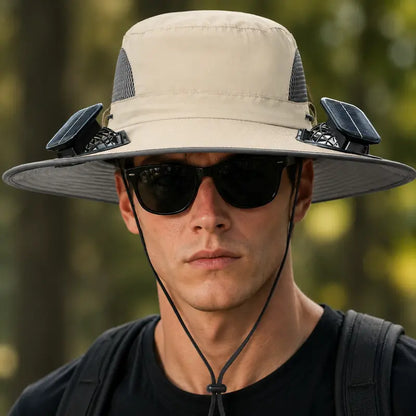 Solar Fan Hat - Dual Side Cooling Fans For Instant Outdoor Heat Relief