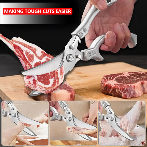 Heavy-Duty All-Metal Poultry Shears for Effortless Bone Cutting