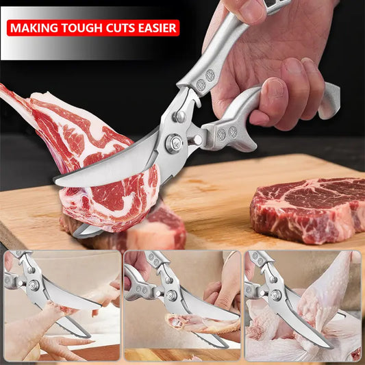 Heavy-Duty All-Metal Poultry Shears for Effortless Bone Cutting