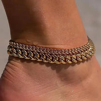 Layered Gold Anklets