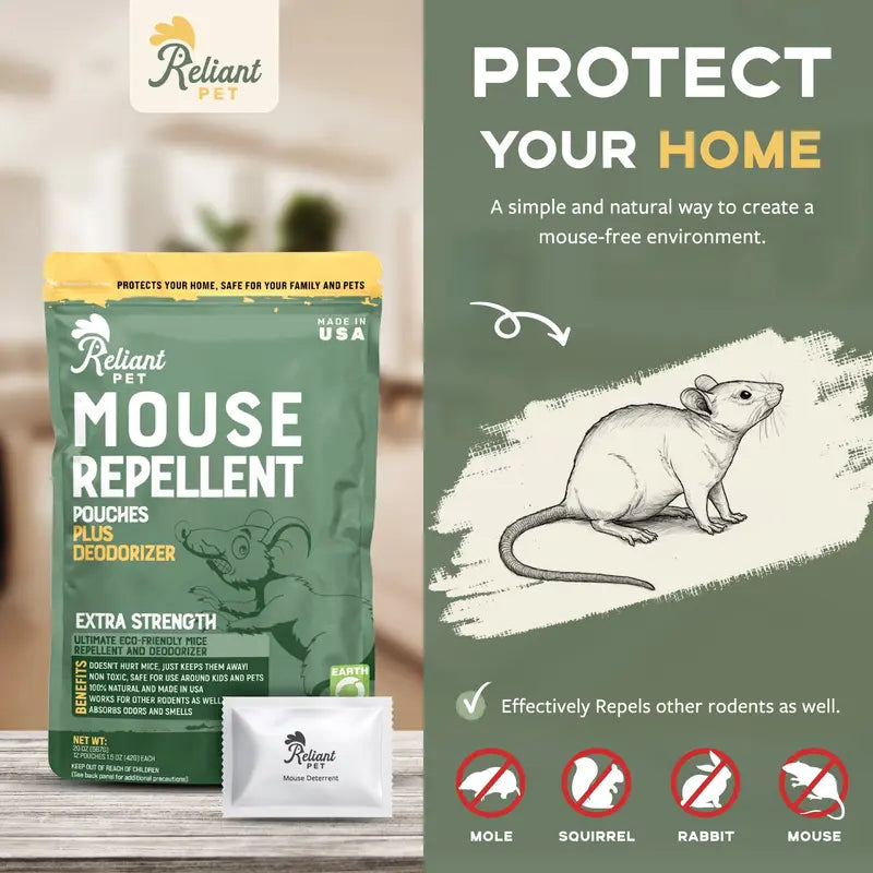 Natural Peppermint Mouse Repellent Pouches for Home & Garage