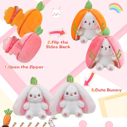 One Zip, Two Surprises — The World’s Most Adorable Transforming Bunny. 🍓🐰