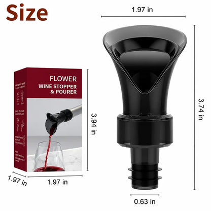 2-in-1 Petal Wine Pourer & Airtight Stopper for Drip-Free Serving