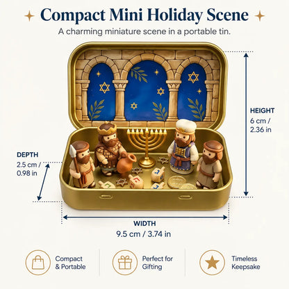 Pocket-Sized Mini Christmas Nativity Set in Travel Tin Box
