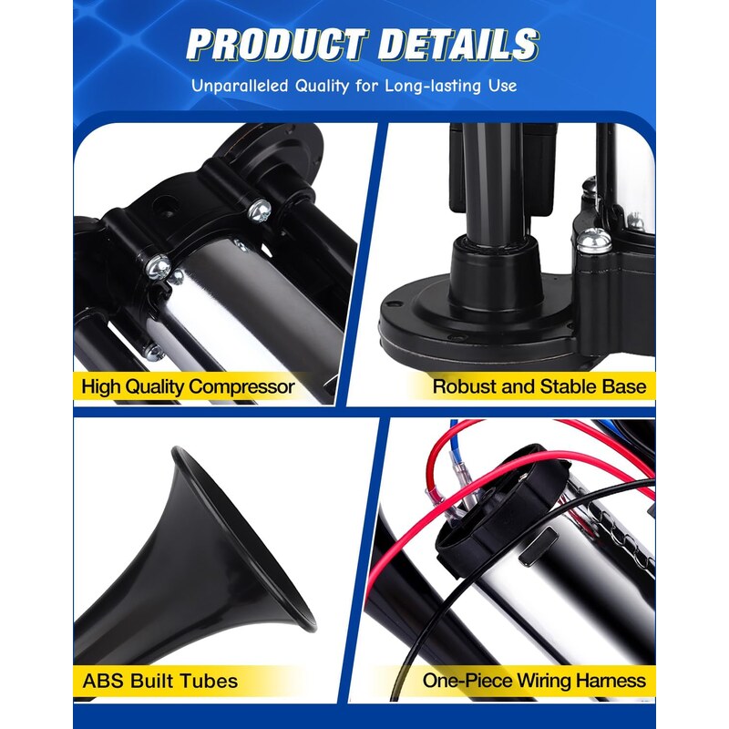 Blast Through Traffic with 150dB Dual Air Horn Power