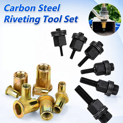 Fast Drill-Powered Rivet Nut Tool Kit for M3-M8 Threaded Inserts