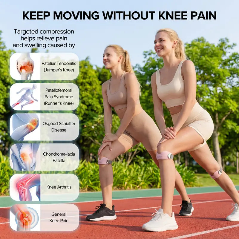 Targeted Silicone Patellar Tendon Strap for Instant Knee Pressure Relief & Shock Absorption