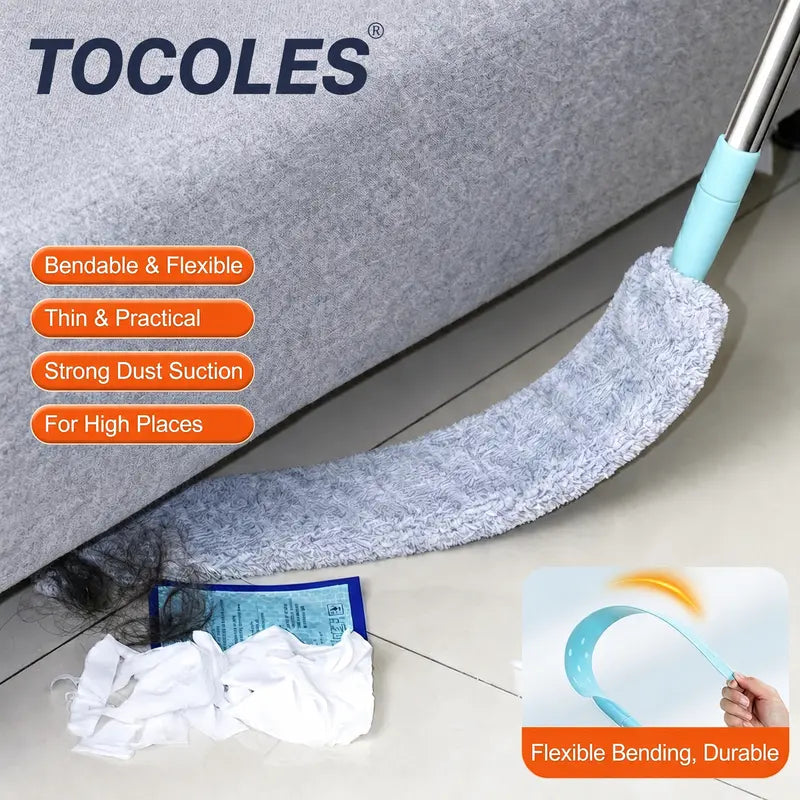 Reach Every Tight Gap: Extendable & Bendable Microfiber Dust Cleaner