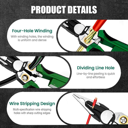 8-in-1 Premium Stainless Steel Wire Stripper with Built-In Tester