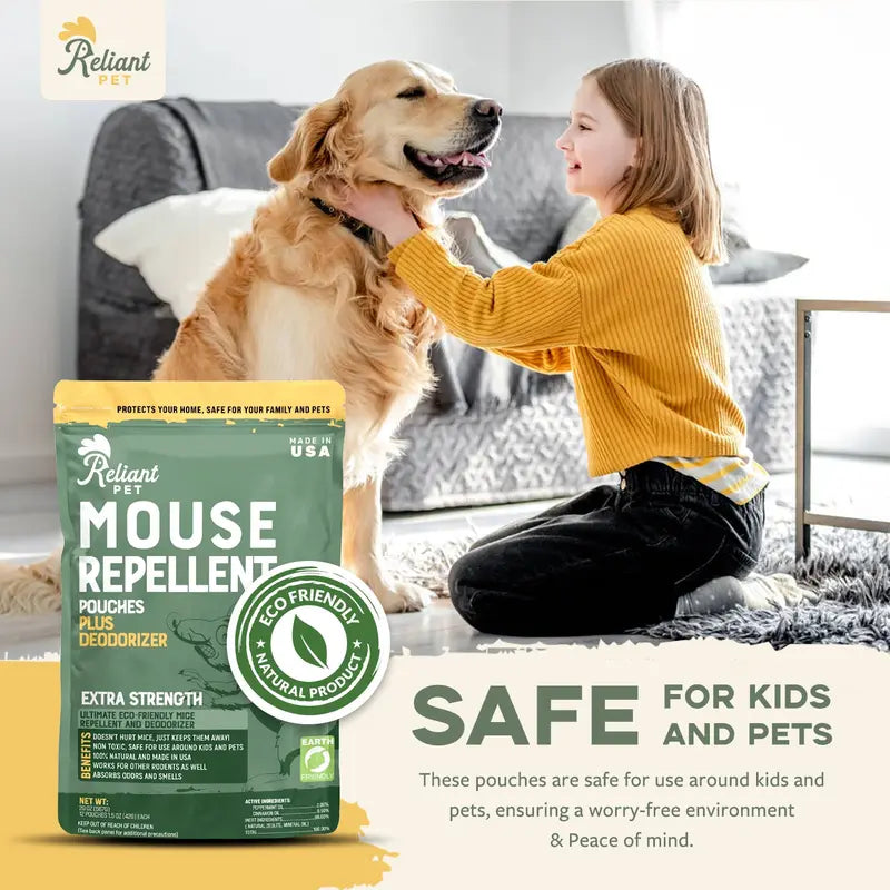 Natural Peppermint Mouse Repellent Pouches for Home & Garage