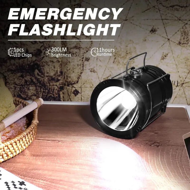 Solar Rechargeable Collapsible Camping Lantern & Emergency Power Bank