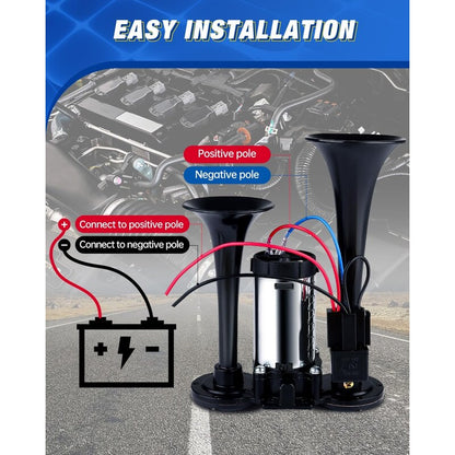 Blast Through Traffic with 150dB Dual Air Horn Power