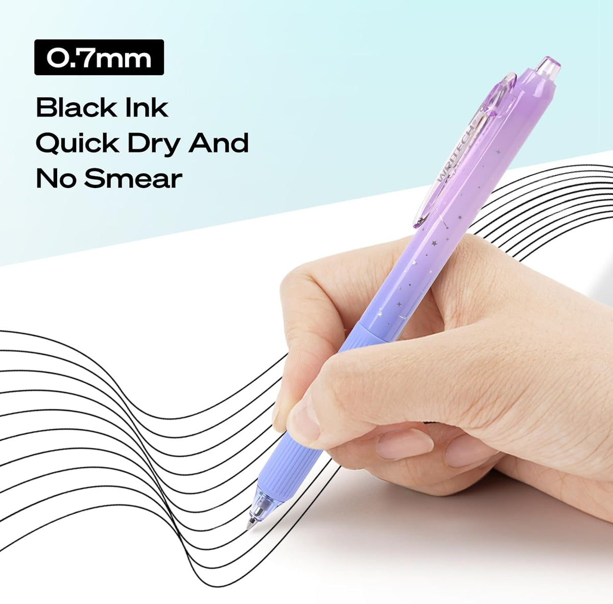 Ultra-Silent Retractable Gel Pens (0.7mm) – Smooth Quick-Dry Black Ink