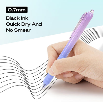 Ultra-Silent Retractable Gel Pens (0.7mm) – Smooth Quick-Dry Black Ink