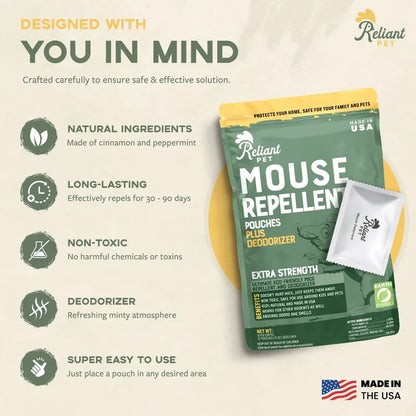 Natural Peppermint Mouse Repellent Pouches for Home & Garage