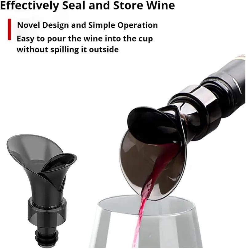 2-in-1 Petal Wine Pourer & Airtight Stopper for Drip-Free Serving