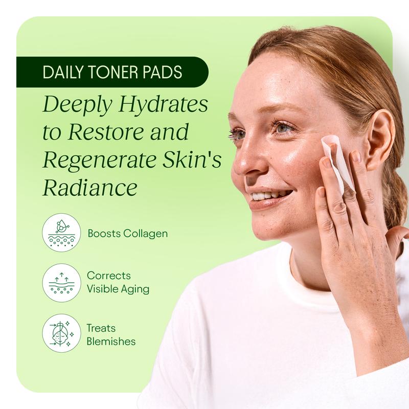 Korean Skincare Glow-Up Bundle - Toner Pads & NAD+ Anti-Aging Moisturizing Cream