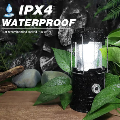 Solar Rechargeable Collapsible Camping Lantern & Emergency Power Bank