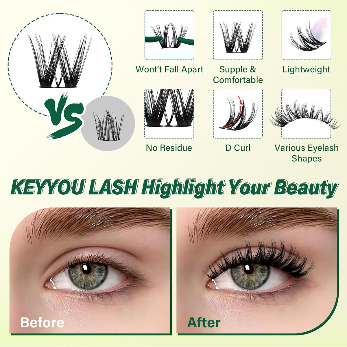 DIY Lash Extension Kit - Ultra-Thin Clusters For Salon-Style Volume