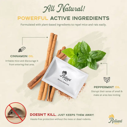 Natural Peppermint Mouse Repellent Pouches for Home & Garage