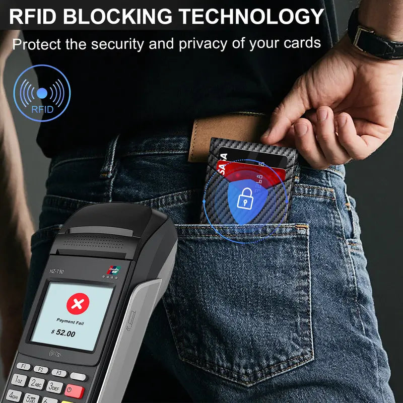 Instant Pop-Up RFID Blocking Minimalist Bifold Wallet
