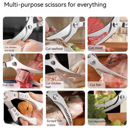 Heavy-Duty All-Metal Poultry Shears for Effortless Bone Cutting