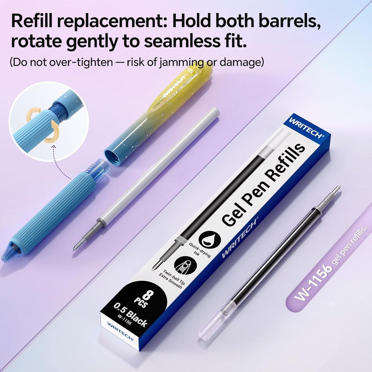 Ultra-Silent Retractable Gel Pens (0.7mm) – Smooth Quick-Dry Black Ink