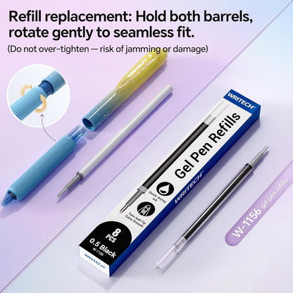 Ultra-Silent Retractable Gel Pens (0.7mm) – Smooth Quick-Dry Black Ink