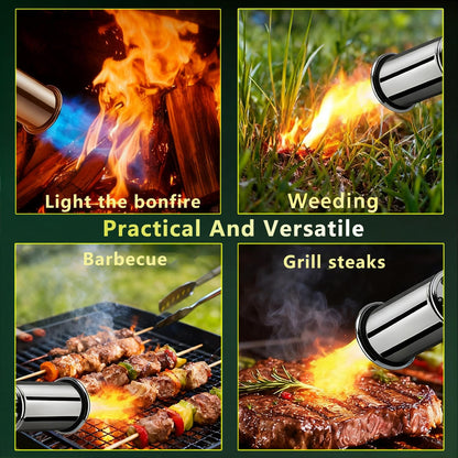 High-Power Utility Torch — One-Touch Ignition & Adjustable Flame for BBQ, Searing & Outdoor Fire Starting