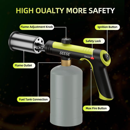 One-Touch Adjustable Flame Torch for Charcoal, Campfires, BBQ & Outdoor Cooking