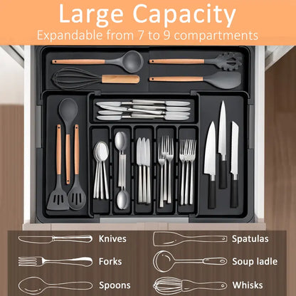Expandable Kitchen Drawer Organizer for Cutlery & Utensils