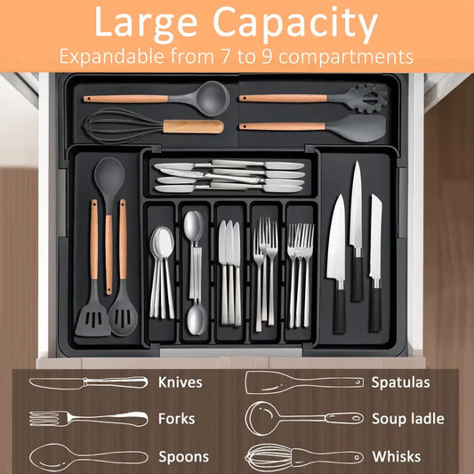 Expandable Kitchen Drawer Organizer for Cutlery & Utensils