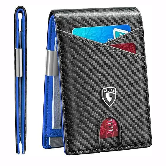Ultra-Slim Carbon Fiber Minimalist Wallet with RFID Blocking