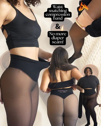 Fleece Lined Tights with Waist-Snatching Compression Band | Buy 1 Get 1 Free