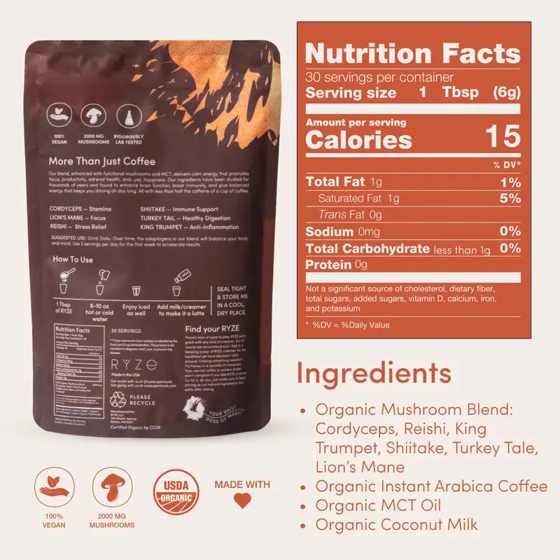 RYZE Organic Mushroom Coffee