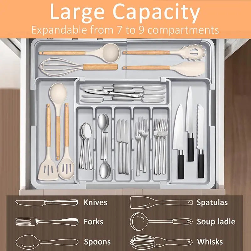 Expandable Kitchen Drawer Organizer for Cutlery & Utensils